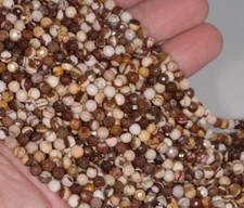 4MM AUSTRALIA ZEBRA JASPER GEMSTONE FACETED ROUND LOOSE BEADS 15"