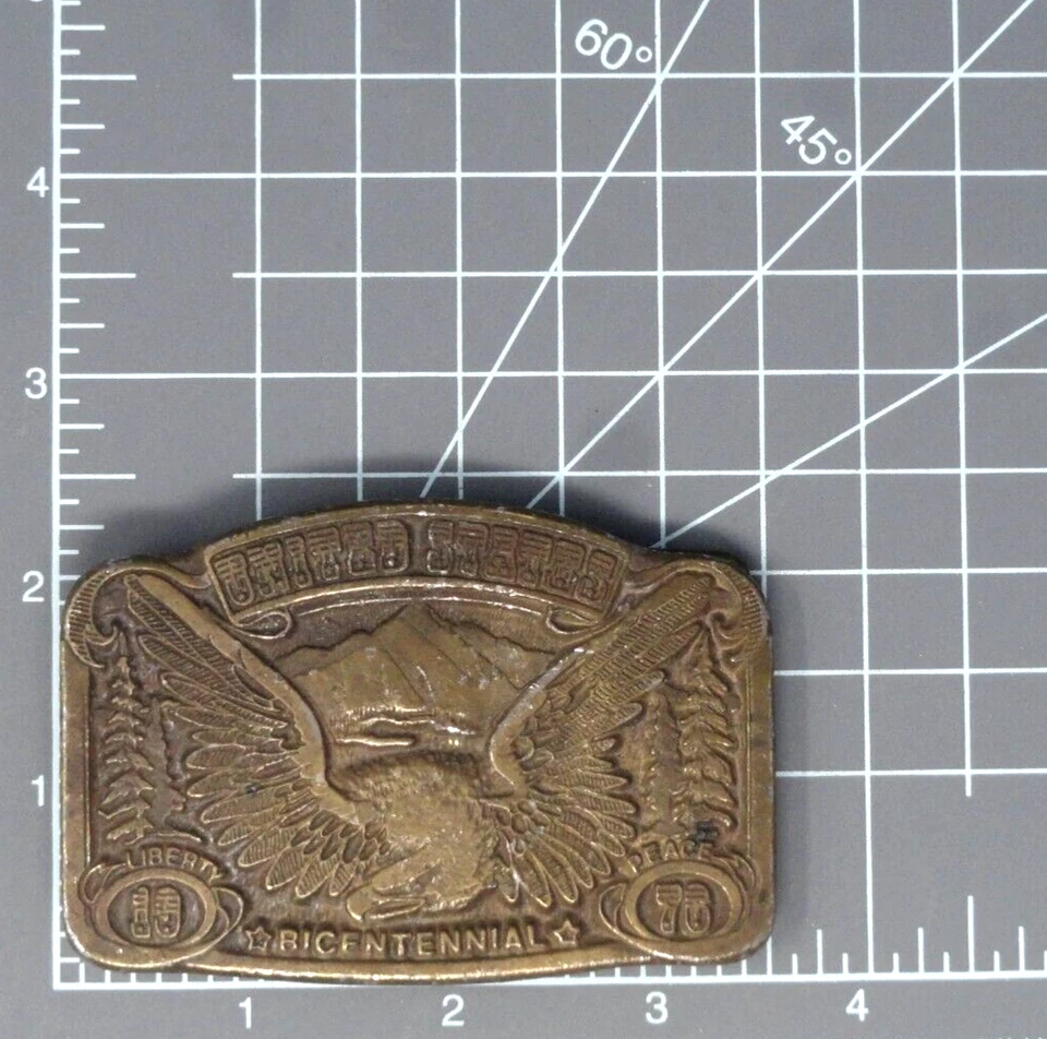 Hebilla de cinturón Patriotic Mountains Eagle Bicentenario de Estados Unidos 4 de julio de colección CDC.GTA451 Foto 3 de 4