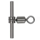 50/100PCS 3Way Fishing Swivel Connector Cross Line Sleeve Crane Swivel 0.6-2.1mm
