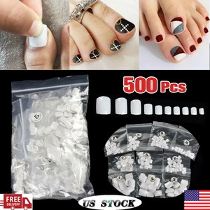 500Pcs-False-Fake-Artificial-Toe-Nails-Tips-French-Foot-Tips-Pro-Nail-Art-Decor