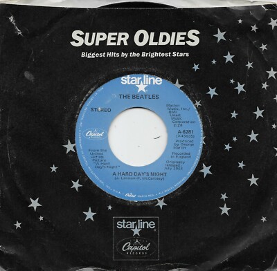 THE BEATLES  A Hard Day's Night  rare 45 on the BLUE Capitol Starline label