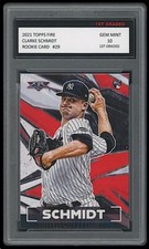 CLARKE SCHMIDT 2021 TOPPS FIRE 1ST GRADED 10 ROOKIE CARD NY YANKEES RC MLB