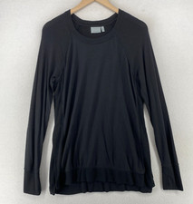ATHLETA Sweatshirt M Studio CYA Terry Modal Blend Thumbholes Pullover Black