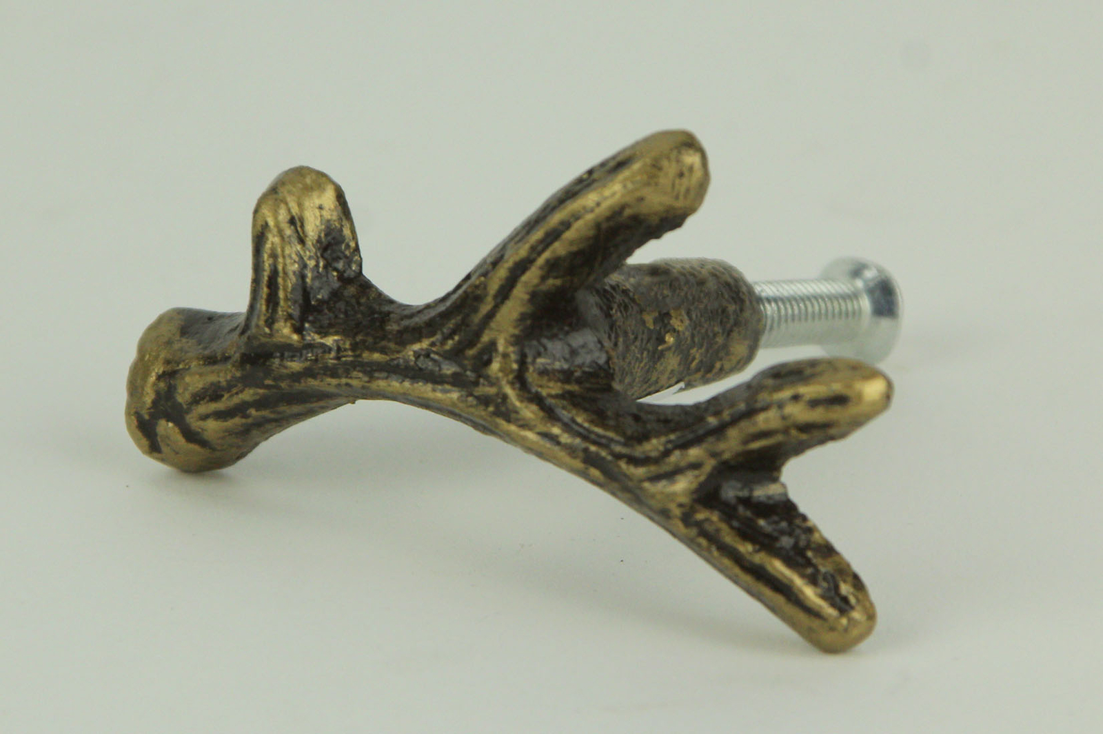 Set of 10 Scratch & Dent Bronze Cast Iron Deer Antler Drawer Pulls