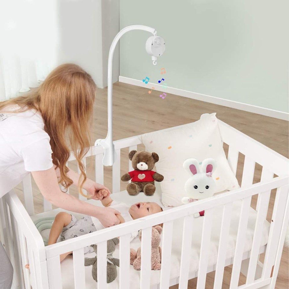 25 Inch Baby Musical Crib Mobile Bed Holder Infant Bed Decoration Toys