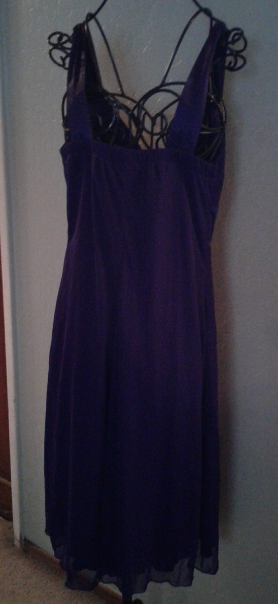 strapless open back dress Dark Purple Cute Tulle Knee Length Formal Dress , Simple Prom Dresses –  Cutedressy main image 0