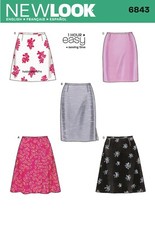 NEW LOOK 6843 MISSES' SKIRTS with Length variations Sewing pattern Sizes 8 - 18