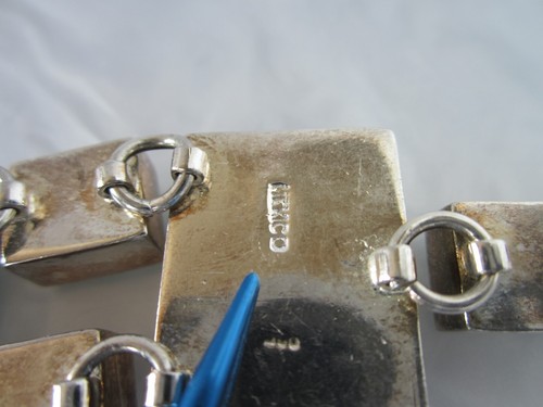 VTG MID-CENTURY MODERN TAXCO MEXICO SOLID STERLING SILVER TURQUOISE BRACELET - Picture 14 of 15