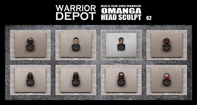 Acid Rain World Head Sculpt Omanga G2 - 1/18 3.75'' GI Joe