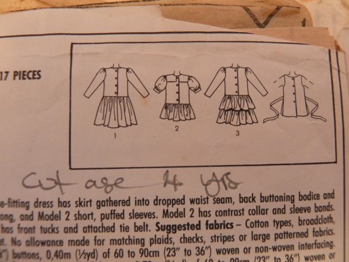 (1980’s) Style 1117 Sewing Pattern Girls Child Party Bridesmaid Dress cut age 4y - Picture 6 of 9