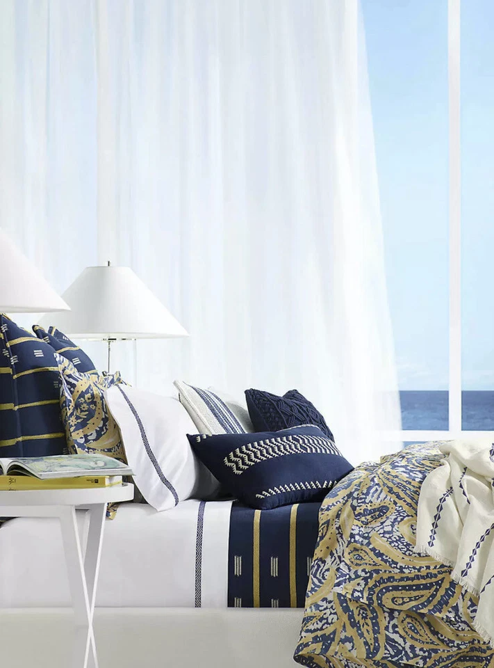 Funda nórdica Ralph Lauren Parrot Cay Rhylee azul amarillo F/Queen. ¡Nuevo! Foto 4 de 4