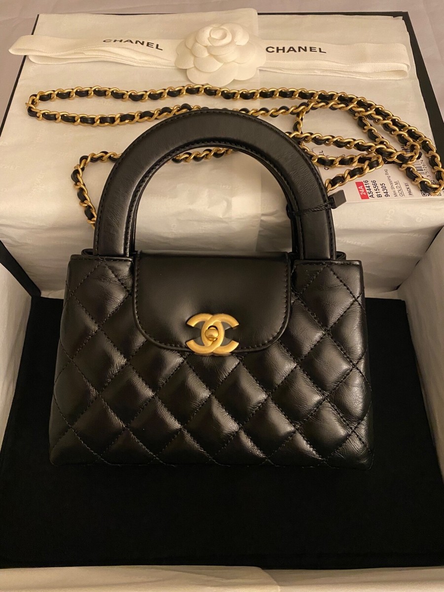【国内発送/関税なし】CHANEL 24A チェーン付クラッチ Kelly Chanel Kelly Nano Small Black Top Handle Purse With Chain
