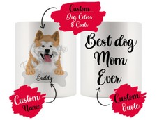 Personalized Akita Inu Dog Mom Dad Mug, Best Dog Owner Gift