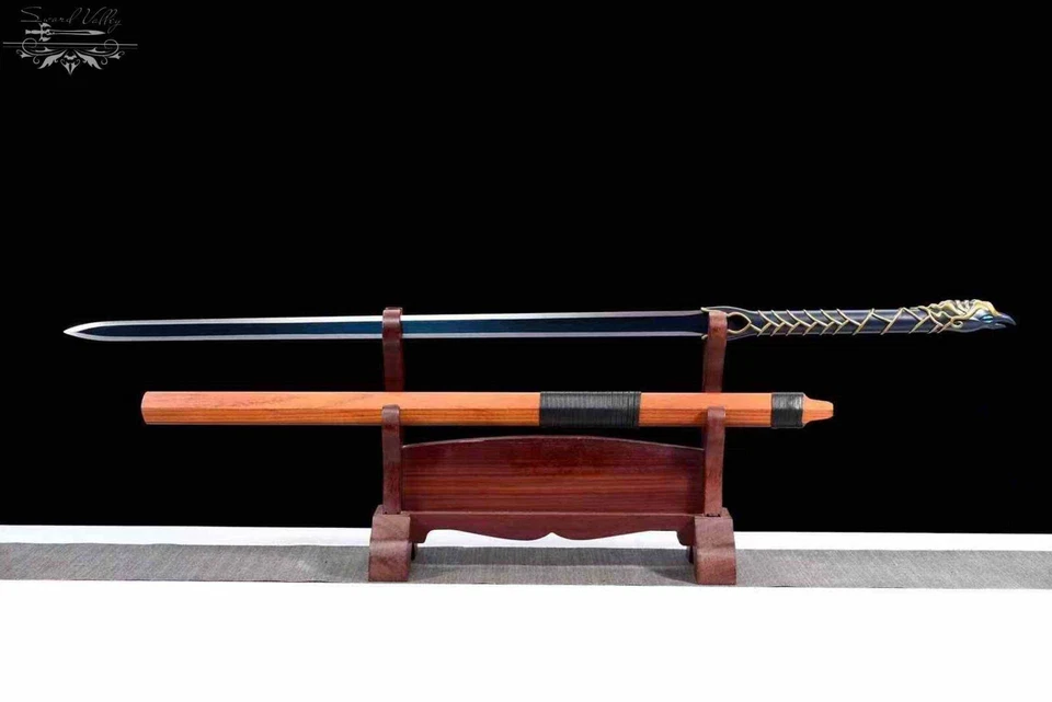 105 см ножны для катаны/красного дерева ручной работы/синее лезвие/боевой мастер/настоящий меч - Изображение 4 из 4