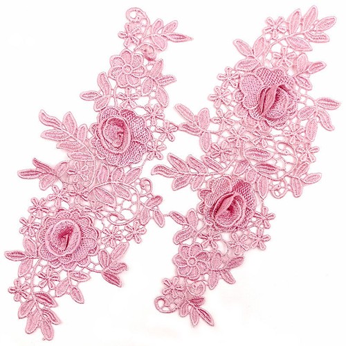 Vestido de novia bordado parches florales motivo apliques de encaje 3D costura hágalo usted mismo artesanía - Imagen 24 de 30