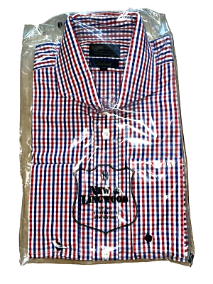 Chemise Homme New & Lingwood à Manches Double Poignet - Rayures Rouges, Taille 15.5/39