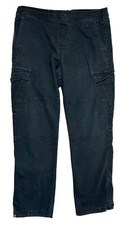 Vintage 90s Y2K Womens Large Faded Pull On Elastic Baggy Cargo Pants Streetwear