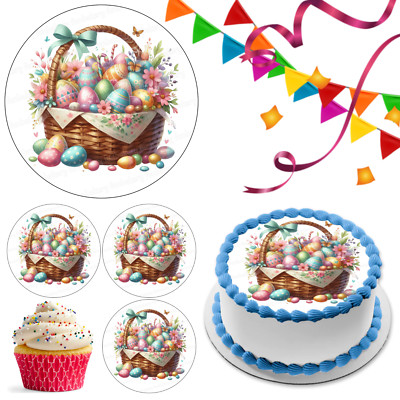 Osterkorb Ei Tortenaufleger Party Deko essbar Geschenk Feier Cupcake