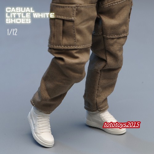 1/12 White Shoes Model Scene Clothing Prop Fit 6'' Male Action Figure Doll Toy - Picture 9 of 14
