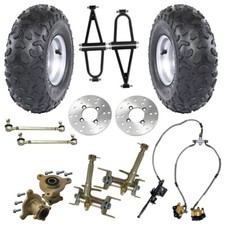 ATV Quad Go Kart Front Shock Suspension Swingarm 145/70-6 Wheel Disc Brake Kit