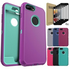 For iPhone 8 Plus / 8 Heavy Duty Hybrid Case Shockproof Cover / Screen Protector