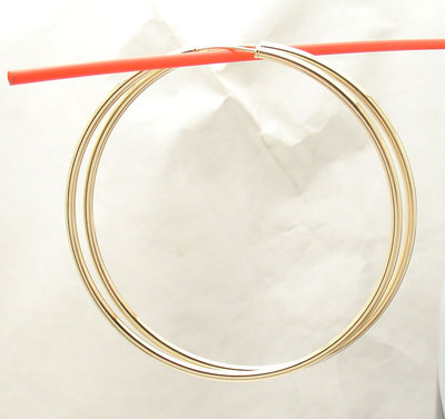 2 mm x 60 mm 2 3/8'' große einfache glänzende endlose Creolen ECHT 14K Gelbgold 
