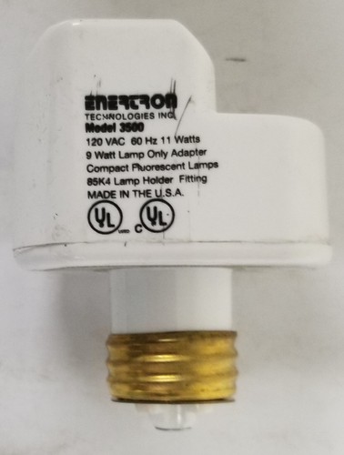 ENERTRON 3500 120VAC 9 WATT LAMP ADAPTER FOR COMPACT FLUORESCENT LAMPS - Picture 4 of 9