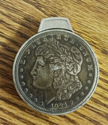 coin in cigarette lighter Rare 1921 Beckworth Morgan Silver Dollar Cigarette Lighter Silver Dollar  Coin