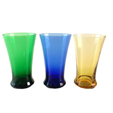 VINTAGE Wassergläser 13,5 cm 3er Set 50er 60er Gläser Glas Blau