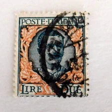 Italy #89 Used/Fine, King Emmanuel III, 2 lire, 1923