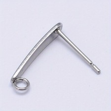 10pcs Non-Tarnish 304 Stainless Steel Stud Earring Findings with Loop Stainless