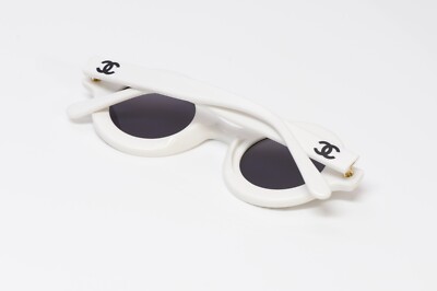ICONIC CHANEL CC 1993 White Round 01945 Sunglasses | eBay