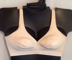 "CACIQUE" Cotton/Lycra Pink White Beige Non-padded Wire Free Stretchy Cups Bras 