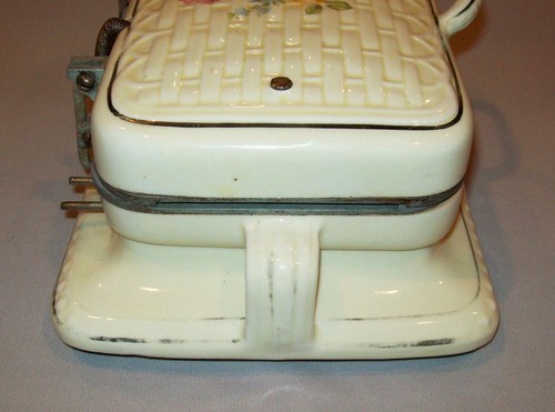 Alte Vintage 1930er Jahre Porzellan Nr. 5004 Porzellan elektrische Bratpfanne Blumenmuster funktioniert - Bild 9 von 12