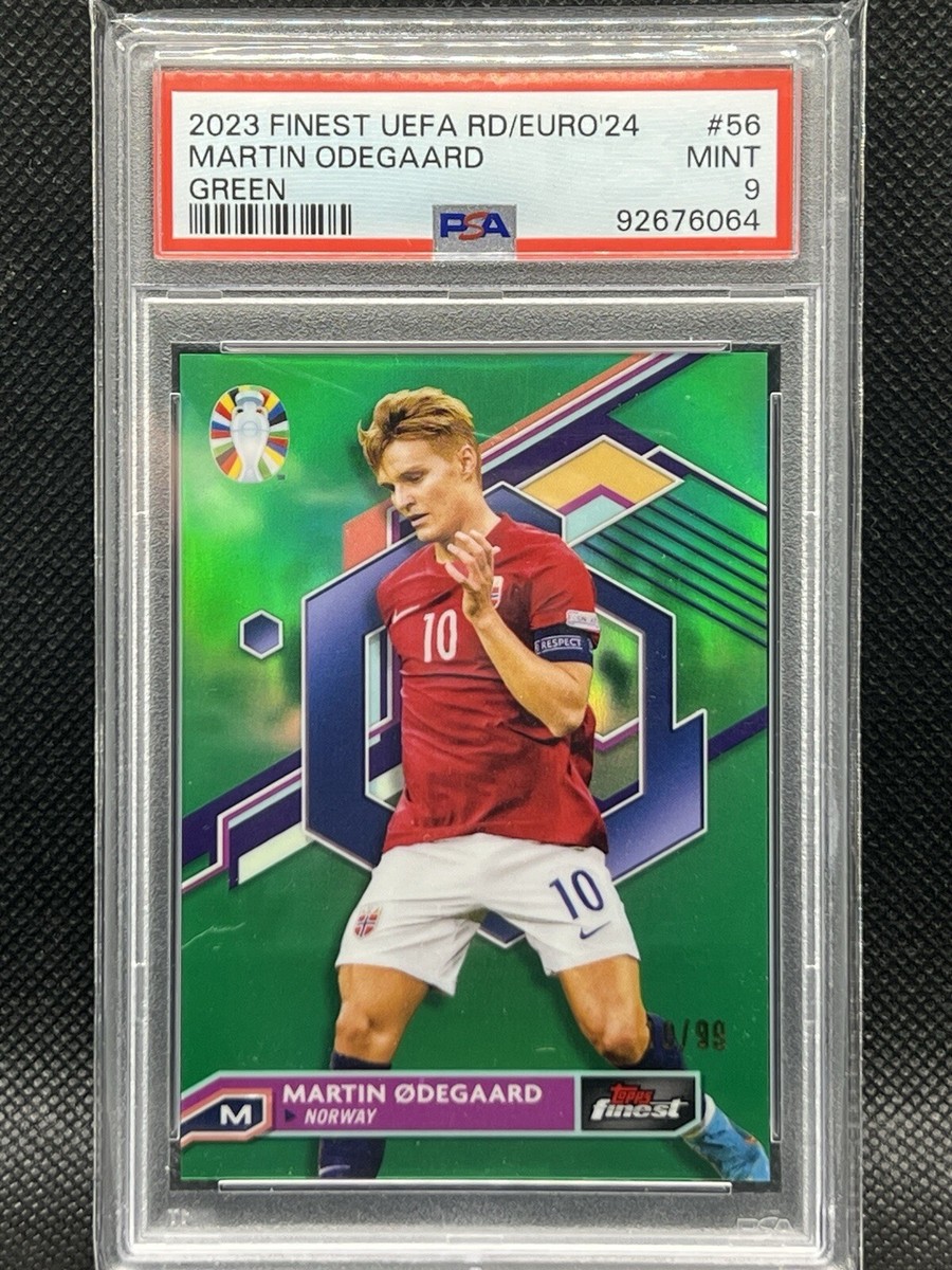 2023 Topps Finest Road To Euro 2024 Green 10/99 Martin Odegaard 