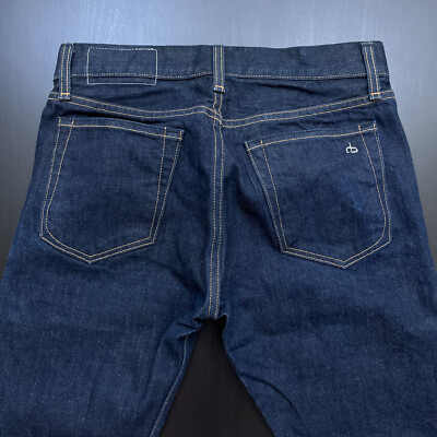 Rag Bone USA Raw Selvedge Japanese Denim Button Fly Slim Fit Jeans 29 X  31