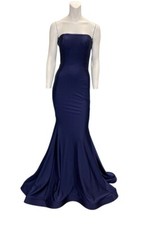 Jessica Angel Strapless Mermaid Evening Gown Style 568 Navy Blue Size XS NWT