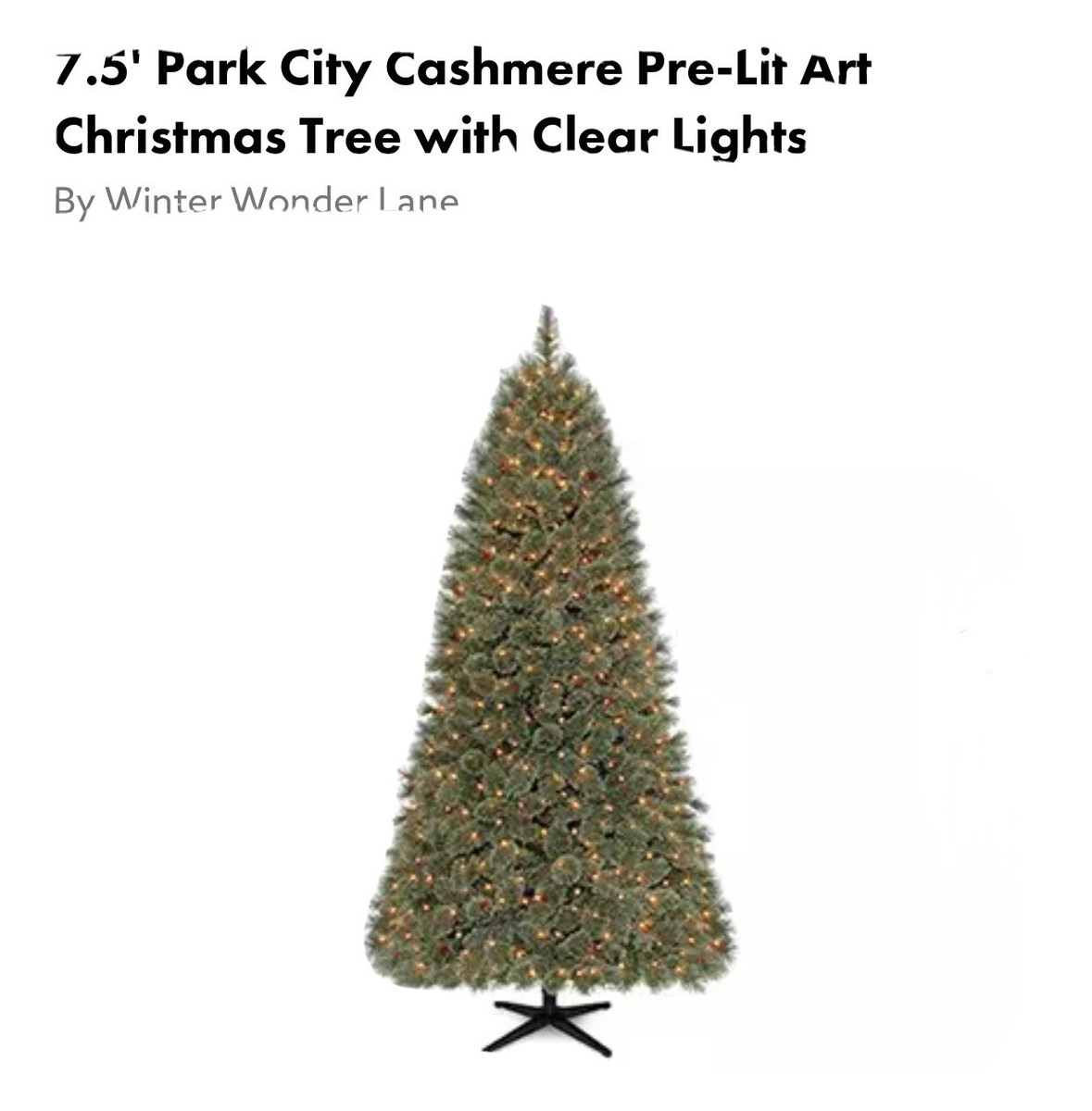 Winter Wonder Lane 7.5 Ft Park City Cashmere Pre Lit Christmas