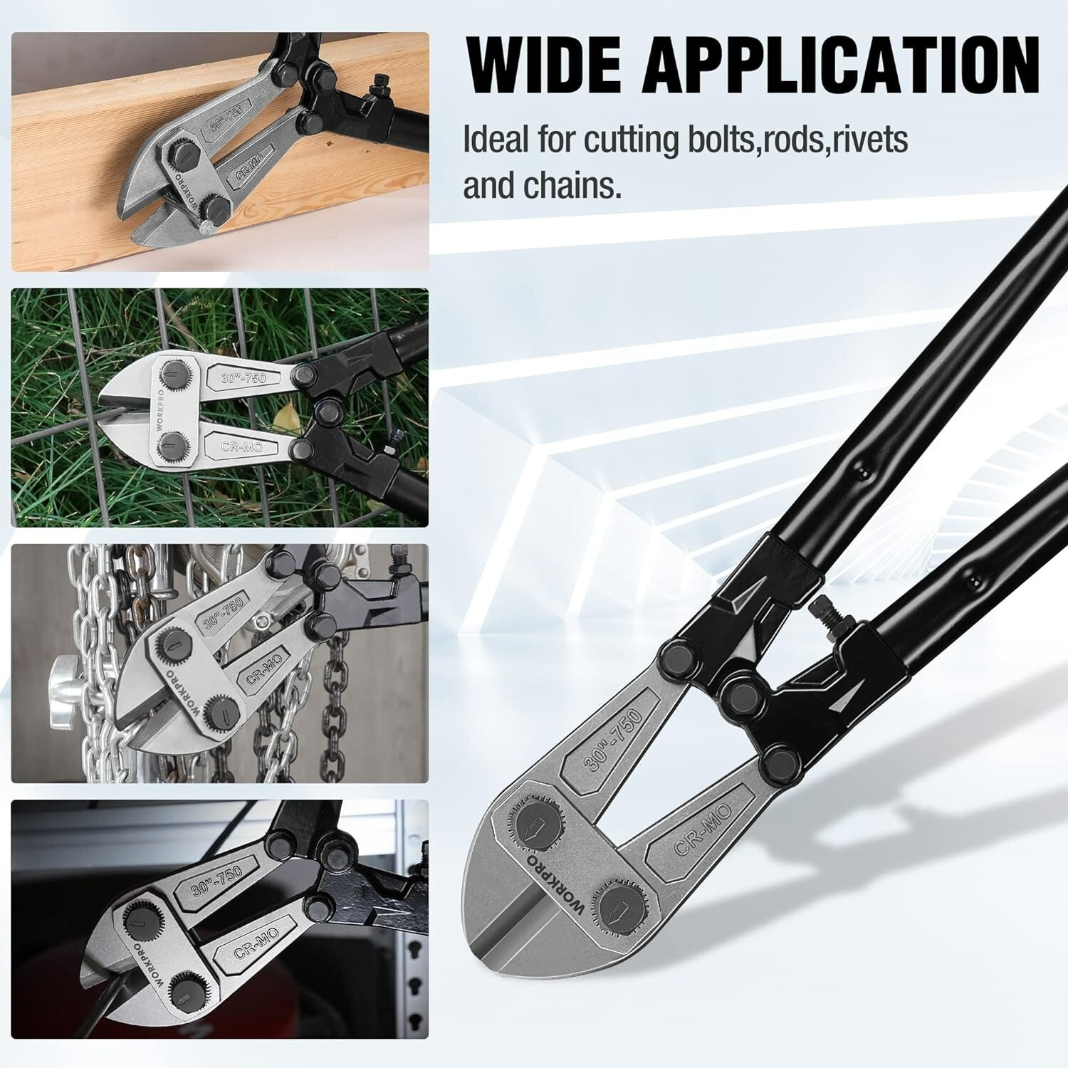 Heavy-Duty 30-Inch Bolt Cutter with Anti-Slip Grip and Strong Steel Blade