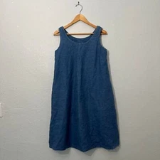 handmade blue chambray denim maxi midi dress