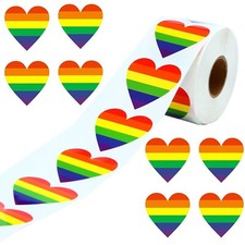 500pcs Stickers for RAINBOW Heart-Shaped Labels Stickers