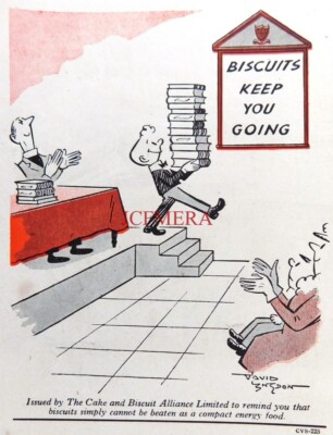 Cake & Biscuit Alliance Ltd. Langdon Cartoon WERBUNG: Kleindruck 1950 670/140