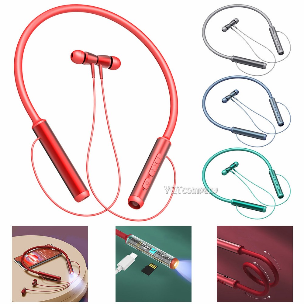 Bluetooth Neckband Earbuds Wireless Headset in Ear For iPhone 15 14 Pro Max Plus
