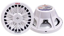 1 PLMRW8 8" 400 Watt Subs Bass Marine Boat Yacht White Sub Waterproof Subwoofer