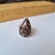 Real Turritella Agate Gemstone Ring 925 Sterling Silver Designer Ring PG5520