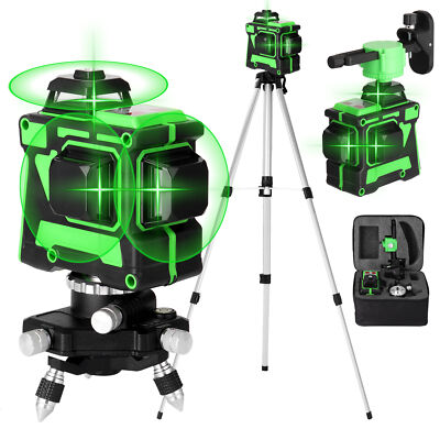 3D 12 Line Laser Level Wasserwaage Nivellierwerkzeug +Stativ Basisständer+Stativ