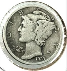 VG+ 1923-P Mercury 90% Silver Dime US Silver Coin