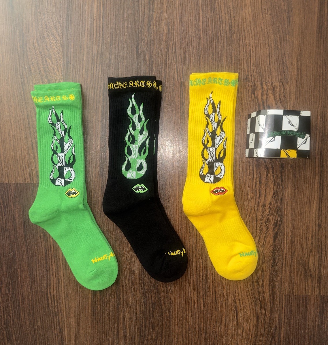 Chrome Heart Flame Socks 3 Pack | eBay