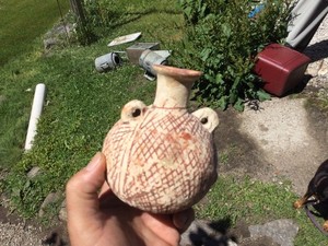Rare Pre-Columbian Pottery Decorated Jug Bottle No Reserve 