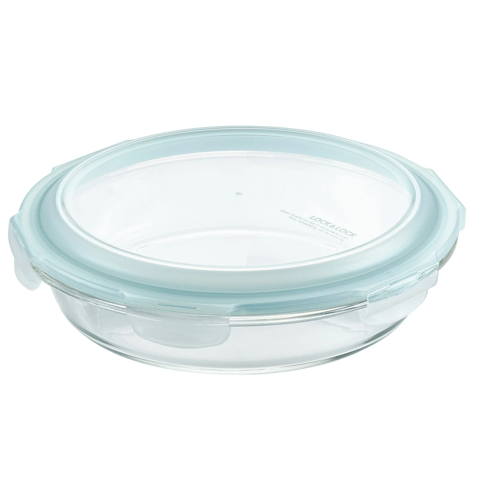LOCK & LOCK Purely Better Glass Round Pie Baking Dish/Food Storage Container ...